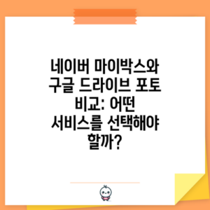 네이버 마이박스와 구글 드라이브 포토 비교: 어떤 서비스를 선택해야 할까?